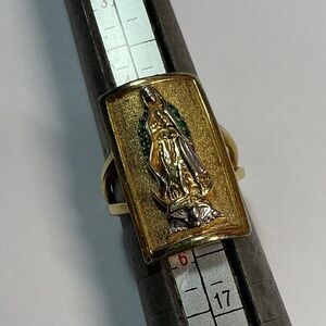 Vintage Sterling Silver Our Lady Of Guadalupe Ring. Size 5.25